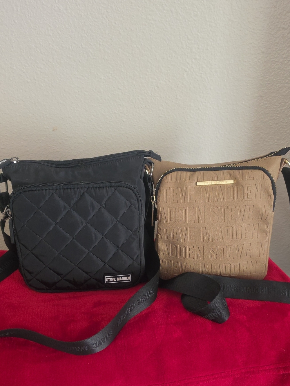 Steve Madden Black & Tan Dual Crossbody Bags Set